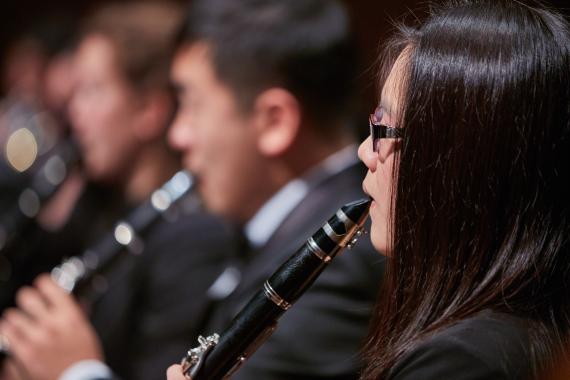 Members of the UW Wind Ensemble perform on Oct. 29 (Photo: Steve Korn).