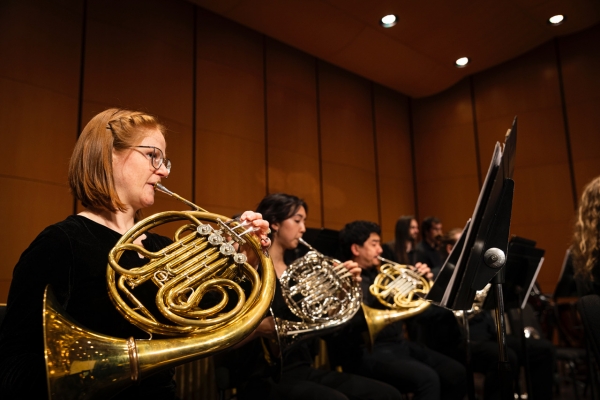 Wind Ensemble in rehearsal at Meany Hall (Photo: UW Photography).