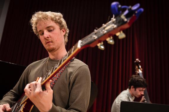 Student jazz guitarist (Mark Stone photo).