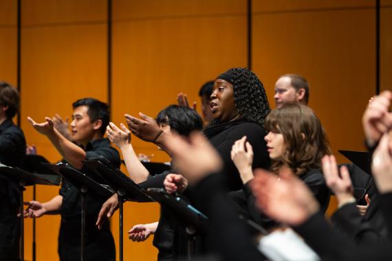 UW Chamber Singers in rehearsal at Meany Hall (Photo: UW Photography).