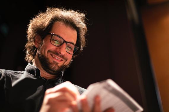 Doctoral student Daren Weissfisch (DMA, Orchestral Conducting). Photo: UW Photography.