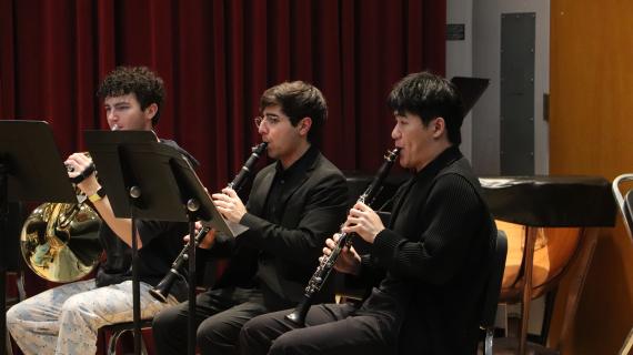 Wind Ensemble musicians perform a Chamber Winds recital (Photo: Cyan Duong).