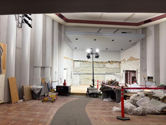 Brechemin Auditorium under renovation (Photo: Joanne DePue).