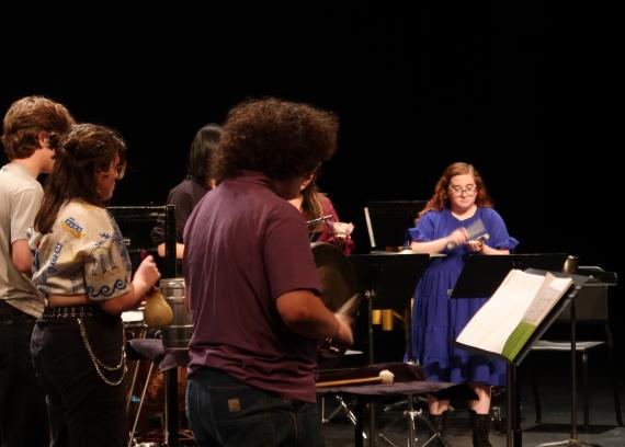 UW Percussion Ensemble performs at the Meany Studio Theater (Photo: Cyan Duong). 
