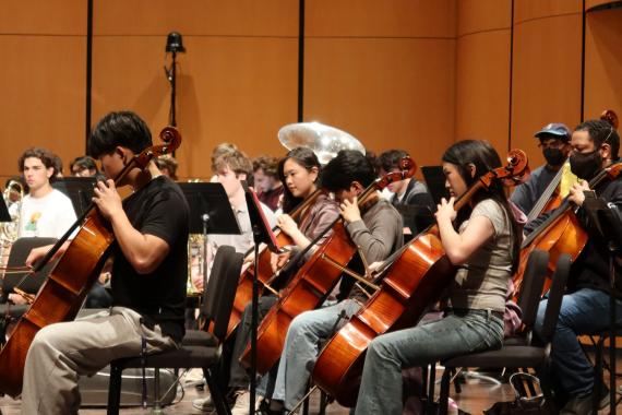 The UW Symphony in rehearsal at Meany Hall (Photo: Cyan Duong).
