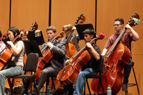 UW Symphony in rehearsal at Meany Hall (Photo: Cyan Duong).