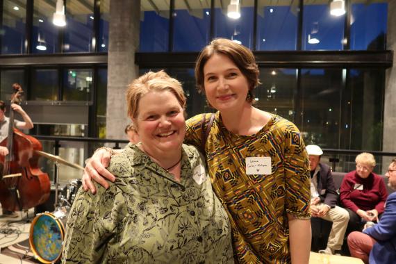 School of Music choral conducting alumni Jen Rodgers and Leann Conley Holcom (Photo: Joanne DePue). 