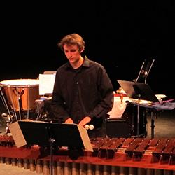 Student in the Percussion Ensemble