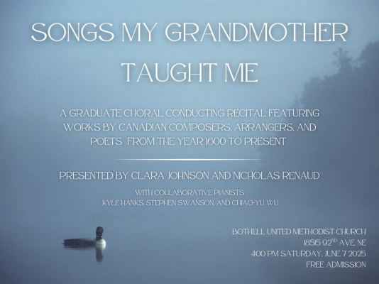 Songs My Grandmother Taught Me recital flyer
