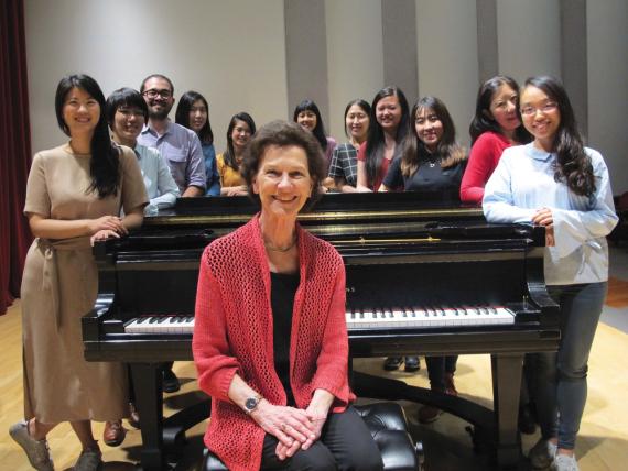 Robin McCabe with students from her UW Piano Studio (Photo: Joanne DePue).