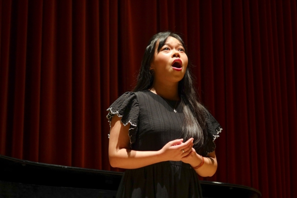 Voice student in recital (Photo: Madelyn Harris).