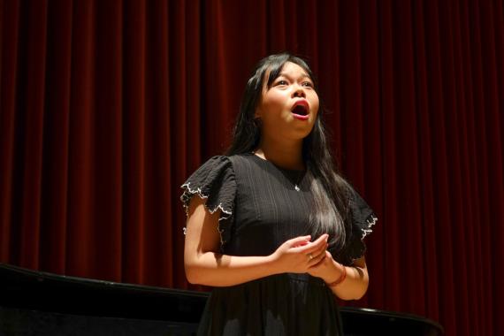 Voice student in recital (Photo: Madelyn Harris).