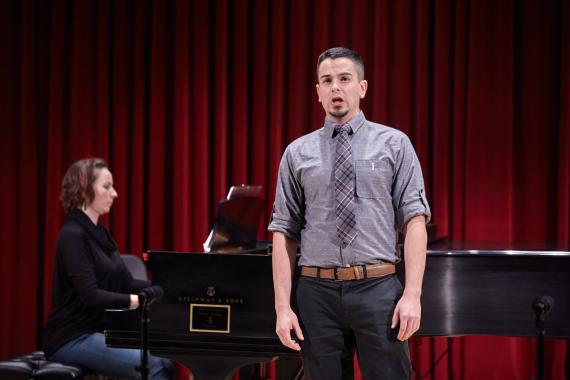 Student performs at the Voice Division recital (photo: Steve Korn)