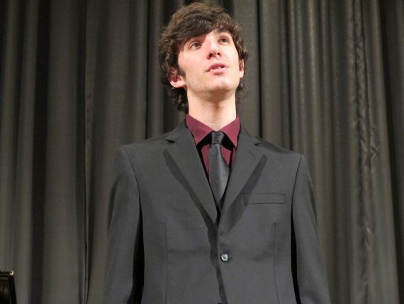 Young man singing