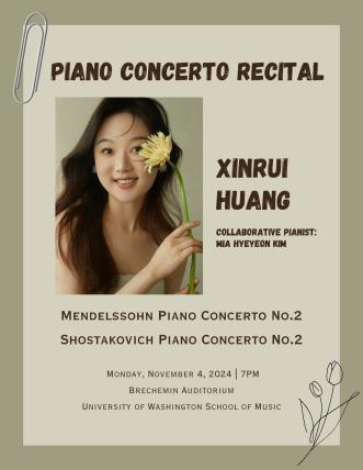 Xinrui Huang Degree Recital Flyer