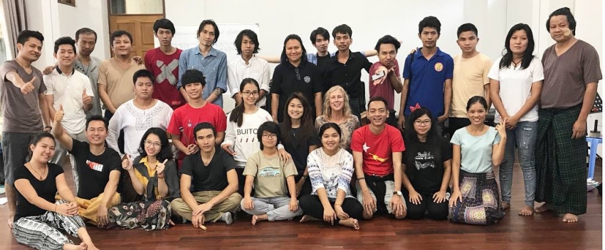 Teaching artists in Myanmar