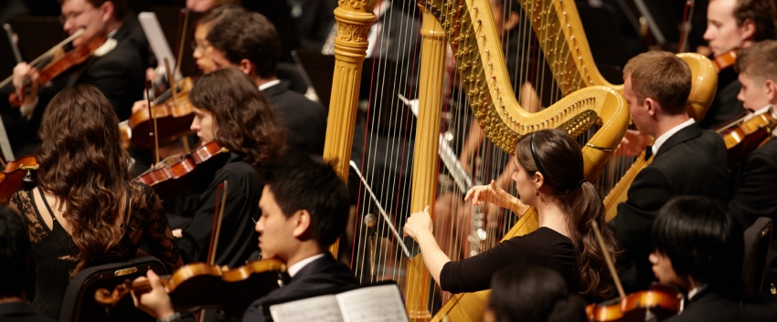 Harpists in the orchestra