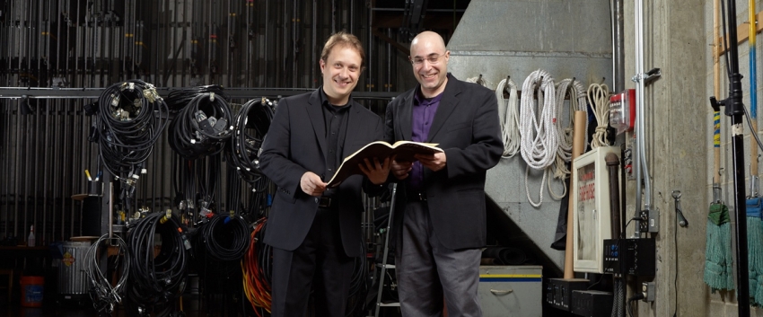 Seattle Symphony Music Director Ludovic Morlot and UW Symphony director David Alexander Rahbee (photo: Steve Korn)