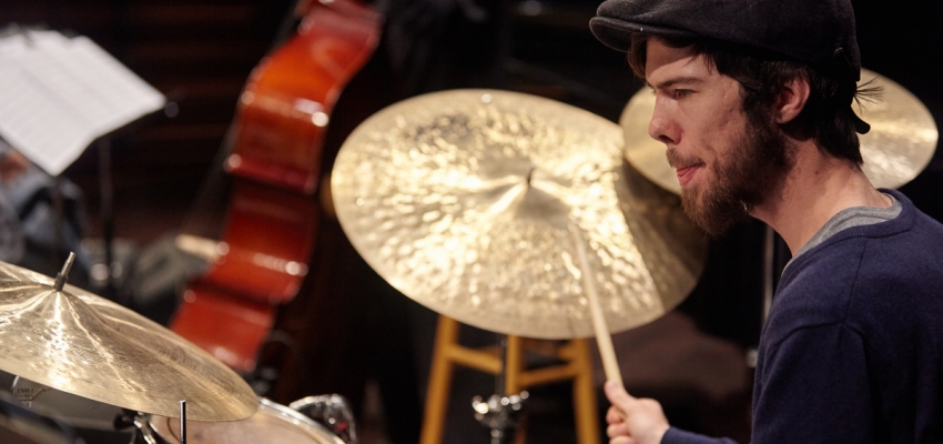 UW Studio Jazz Ensemble: Big Band, drums (photo: Steve Korn)