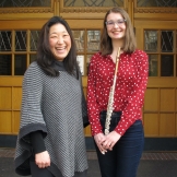 Donna Shin with student Megan Hutchison (Photo: Joanne DePue).