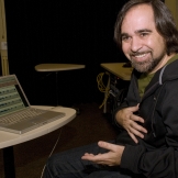 Composer Juan Pampin develops new technology in his laboratory at the Center for Digital Arts and Experimental Media to achieve his artistic ambitions (Photo: Mary Levin).