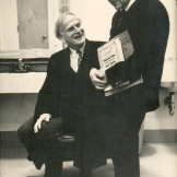 Maestro Erös with violinist/conductor Yehudi Menuhin,  San Diego, 1979.
