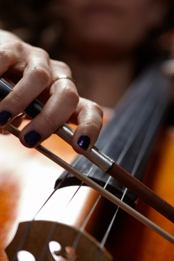 Cello player close-up