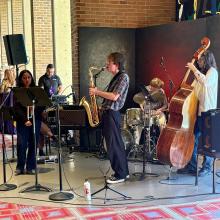 UW Jazz Studies students perform at the UW President's 2025 address to the UW community (Photo: Joanne DePue).