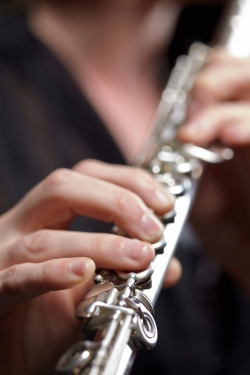 Flute student closeup