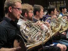 Students playing French Horn