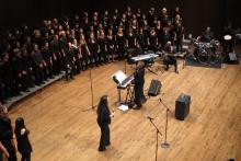 Phyllis Byrdwell directs the UW Gospel Choir.