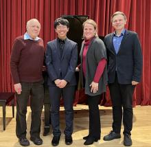 Concerto Competition winner Michael Gu, piano, with judges