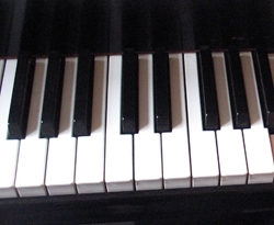 piano keys close-up