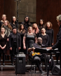 Phyllis Byrdwell directs the UW Gospel Choir (Photo: Steve Korn)