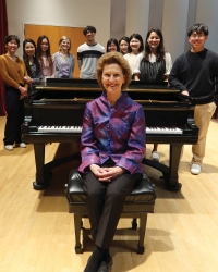 Pianist Robin McCabe and her UW students (Photo: Joanne DePue).