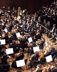 UW symphony with combined UW choirs