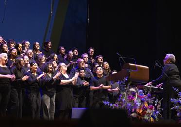 The UW Gospel Choir (Phyllis Byrdwell, director) performs at UW President Robert J. Jones' Welcome Address, 2025 (Photo: UW Photography). 