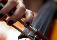 Cello player close-up