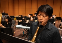 Wind Ensemble in rehearsal at Meany Hall (Photo: UW Photography).