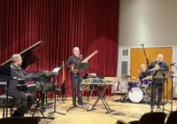 John-Carlos Perea performed a faculty recital in Brechemin Auditorium on May 10, joined by Marc Seales, piano, Michael Brockman, saxophone, and Gary Hobbs (Photo: Joanne DePue).