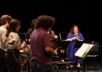 UW Percussion Ensemble performs at the Meany Studio Theater (Photo: Cyan Duong). 