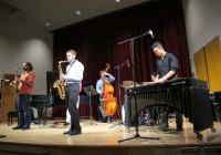 Students in the Jazz Workshop perform in Brechemin Auditorium.