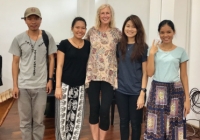 UW Music Prof. Patricia Campbell working with students in Myanmar.