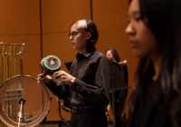 Percussion Ensemble in rehearsal at Meany Hall (Photo: Juan Rodriguez).