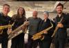 Michael Brockman and student saxophone quartet (Photo: Courtesy Michael Brockman). 