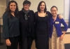 Tori Hernandez, UW President Ana Mari Cauce, Giuliana Conti and Elloise Soh-Yeun Kim at GPSS Senate meeting, January 2018 (photo via: UW GPSS)
