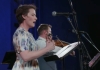 Outpost co-founders Carrie Henneman Shaw and Sam Bergman performed at the start of Monday’s livestream from the Parkway Theater (Photo: courtesy Star Tribune).