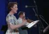 Outpost co-founders Carrie Henneman Shaw and Sam Bergman performed at the start of Monday’s livestream from the Parkway Theater (Photo: courtesy Star Tribune).