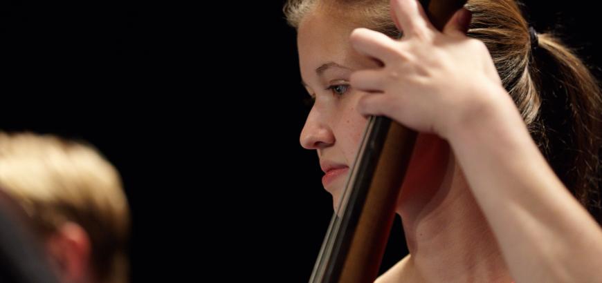 Jazz student bassist (Photo: Steve Korn).
