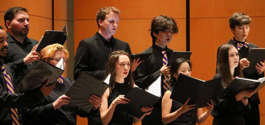 UW Glee in rehearsal at Meany Hall (Photo: Cyan Duong).
